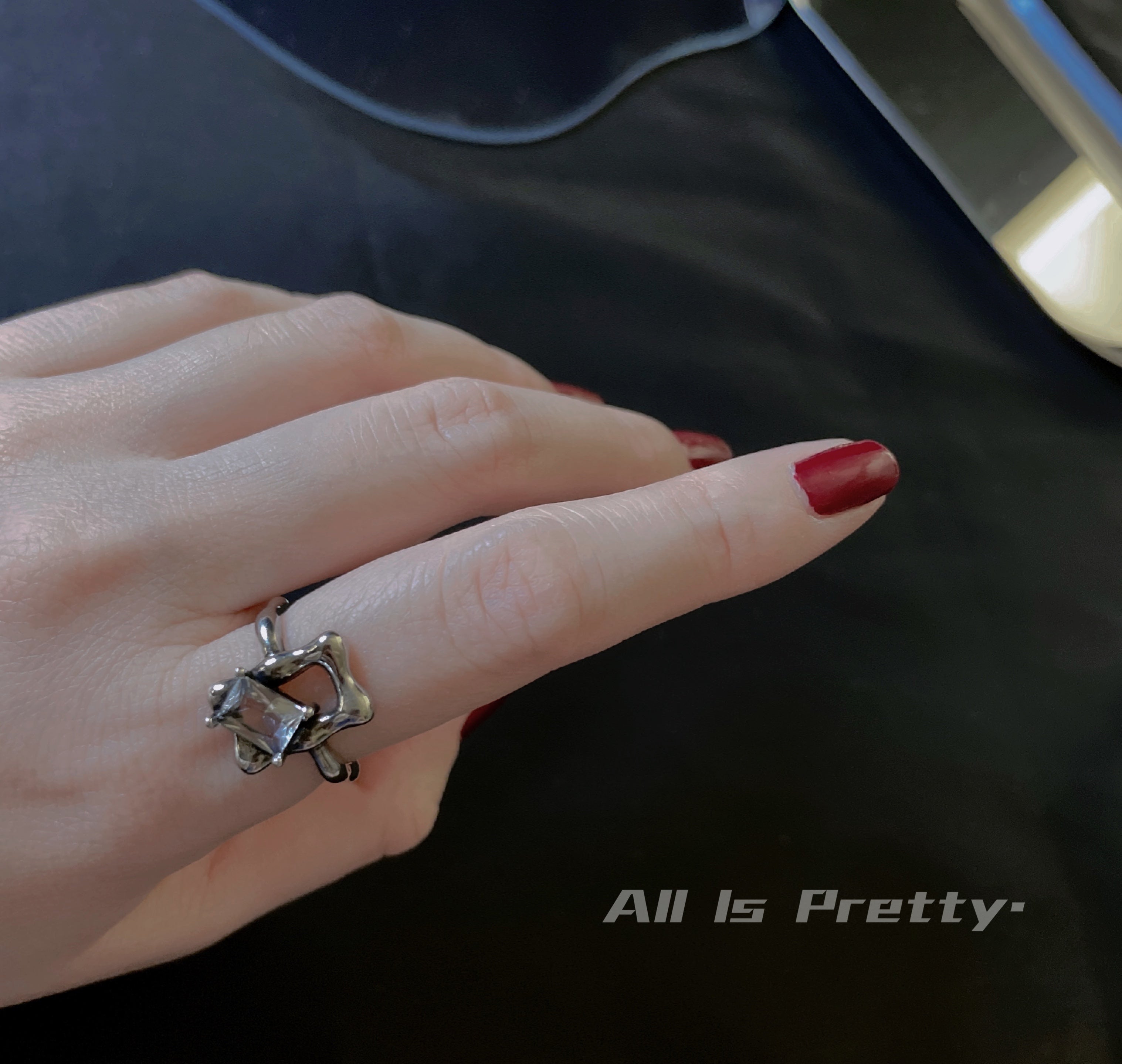 Crystal gold plated ring