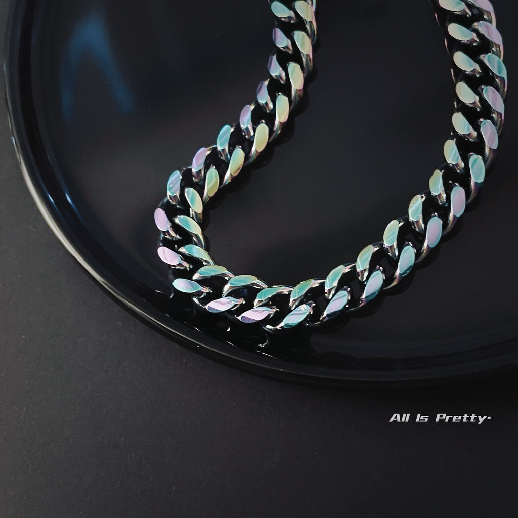 Unisex Holographic Cuban Link Necklace