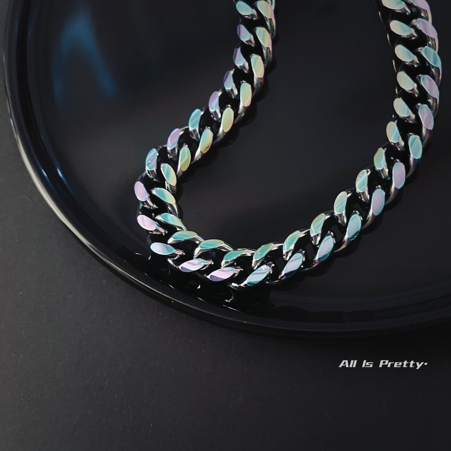 Unisex Holographic Cuban Link Necklace