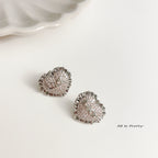 Crystal stars heart studded earrings