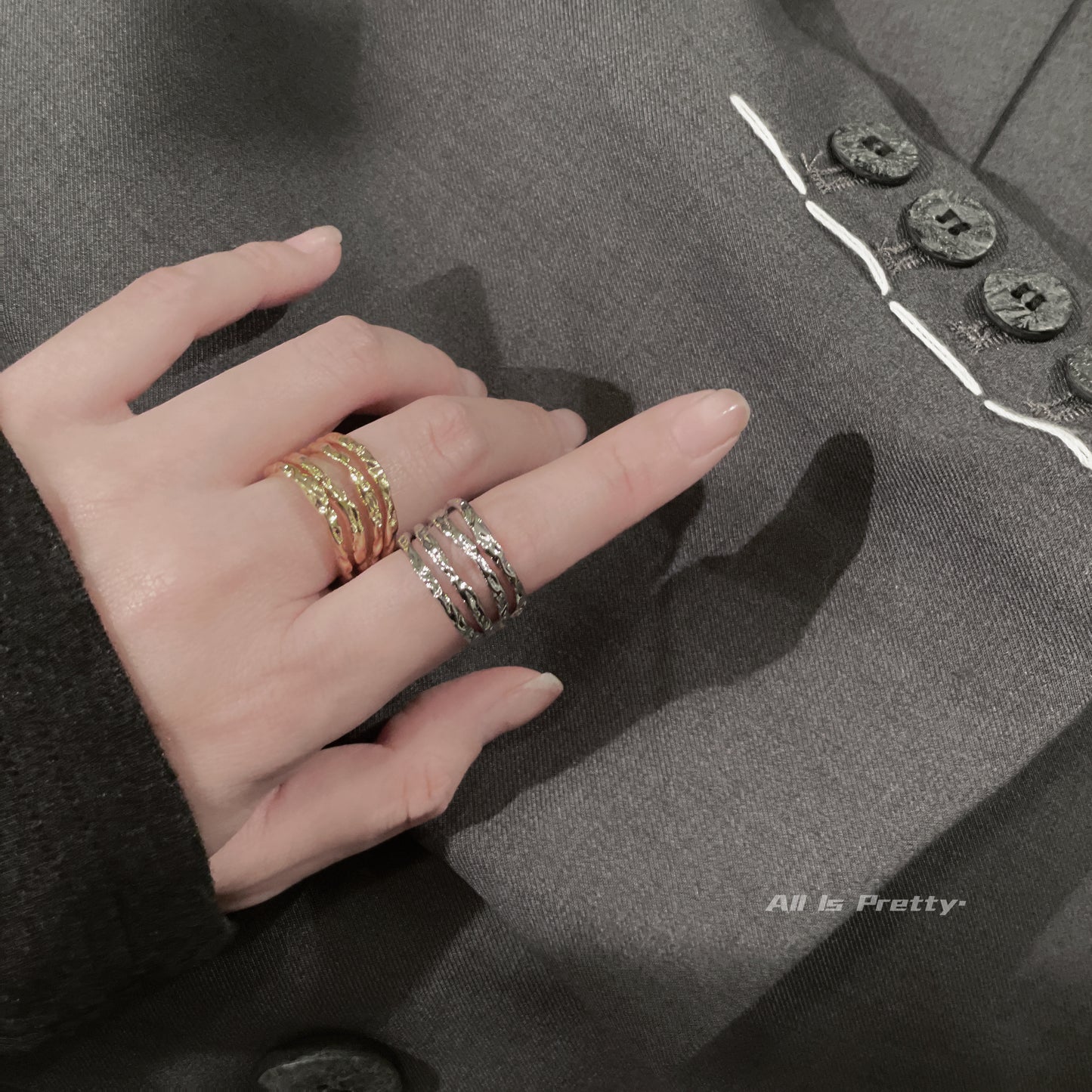 Gold plated layered ring