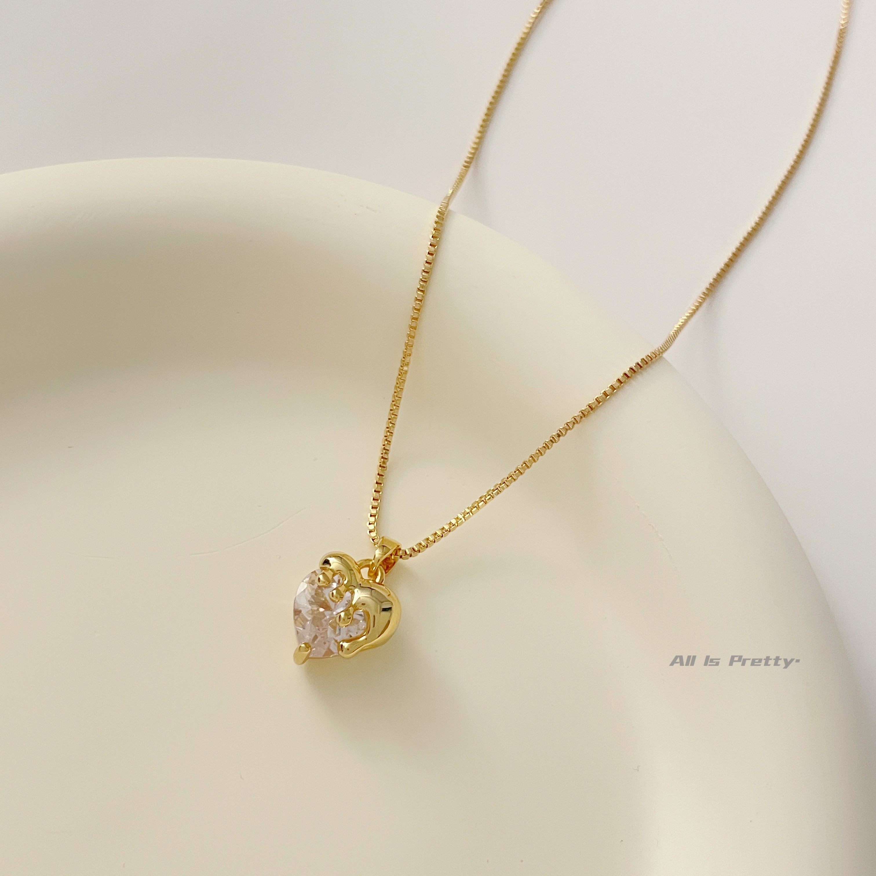 18k Gold-Plated Heart Pendant Necklace