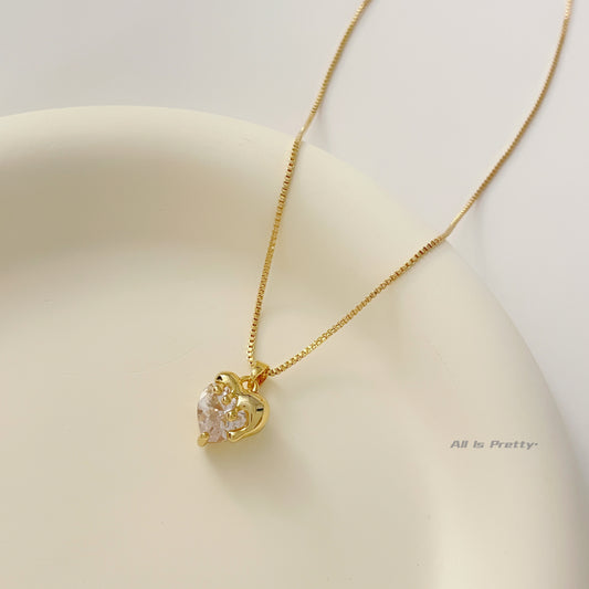 18k Gold-Plated Heart Pendant Necklace