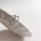 Layered stars crystal cuff earring(single)