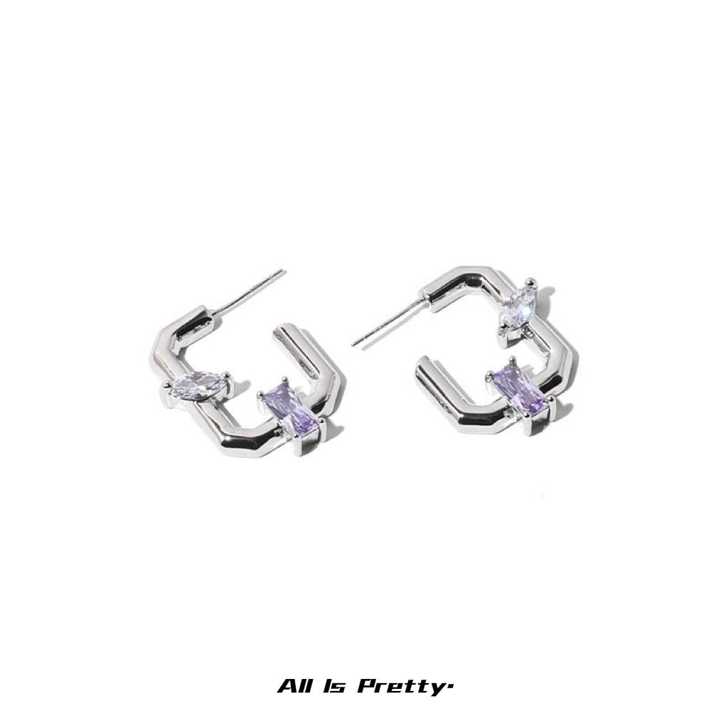 Geometric shapes hoop earrings