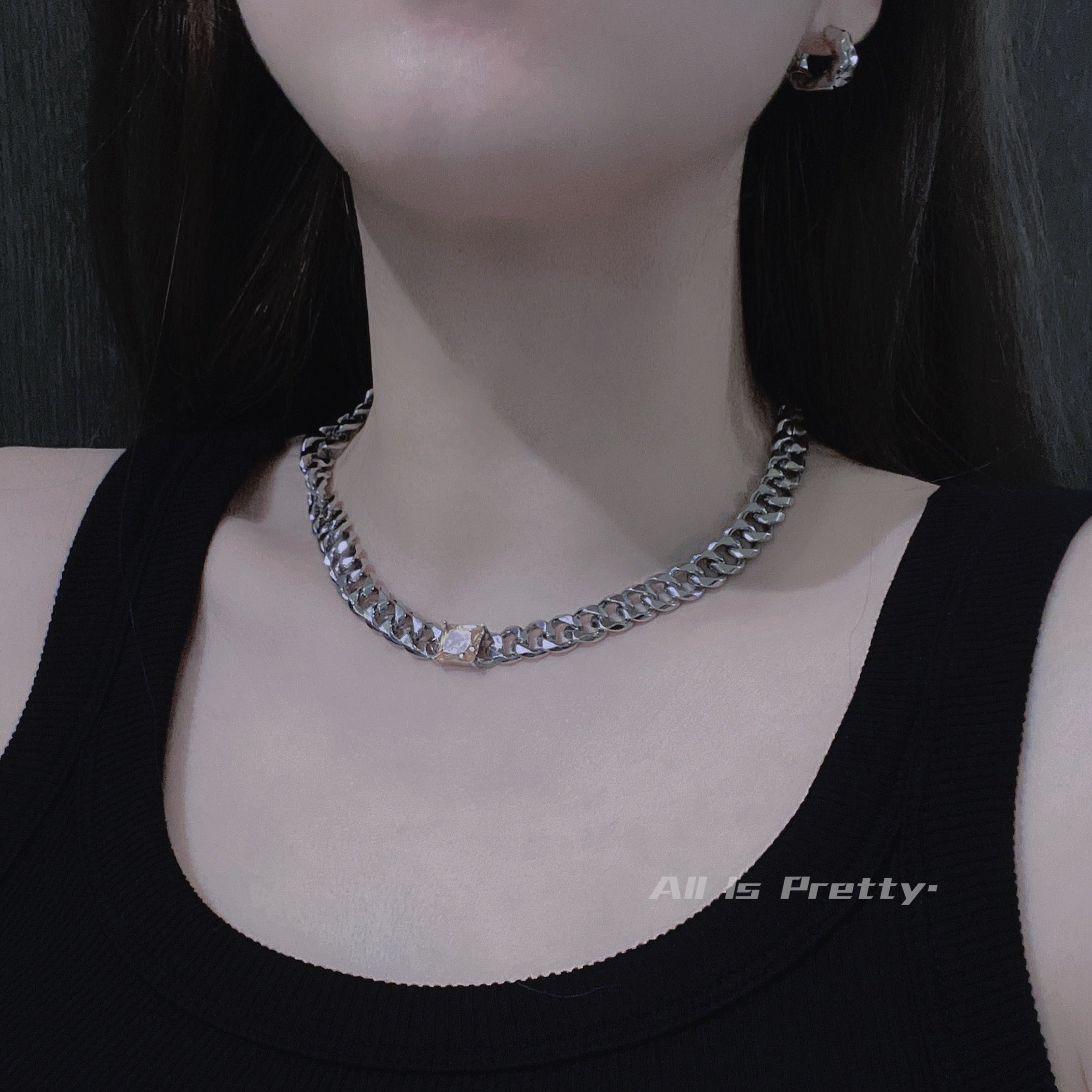 Designer Yellow Diamond Curb Chain Necklace