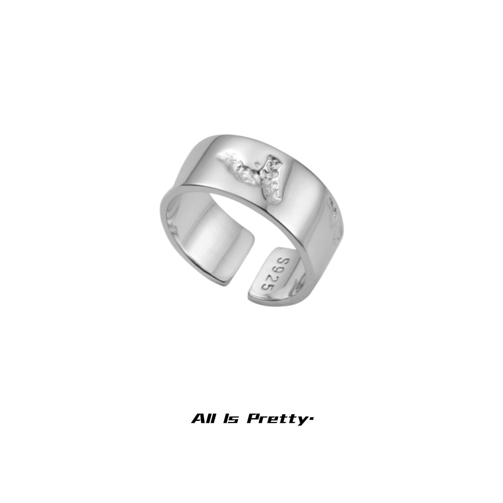 Sculpture sterling silver ring