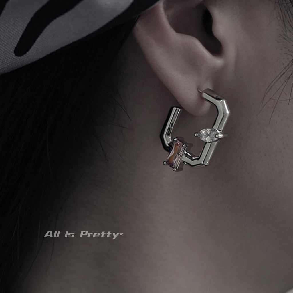 Geometric shapes hoop earrings