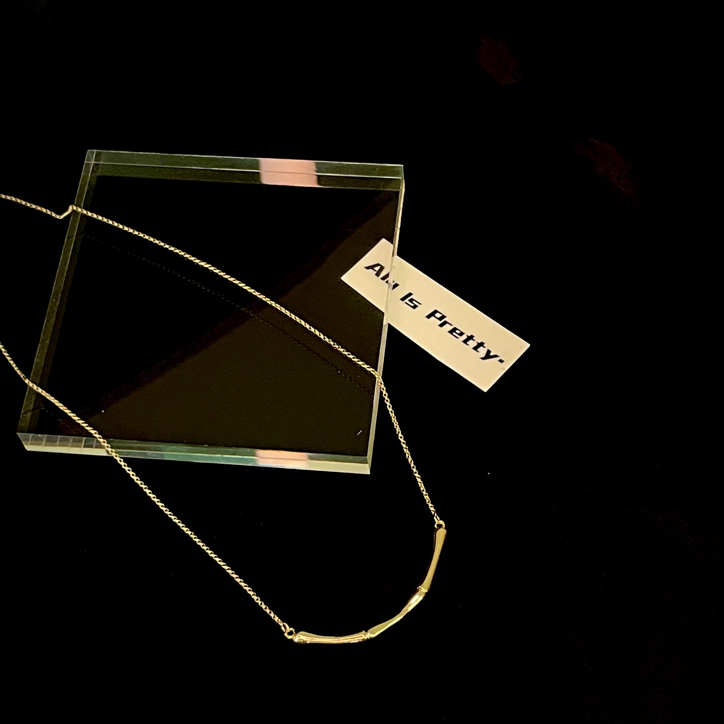 gold-plated bamboo necklace