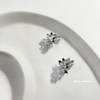 Crystal grapes flora clip earrings