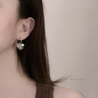 Geometry mirror heart earrings