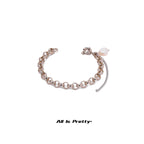 Pearl pendant gold-plated bracelet
