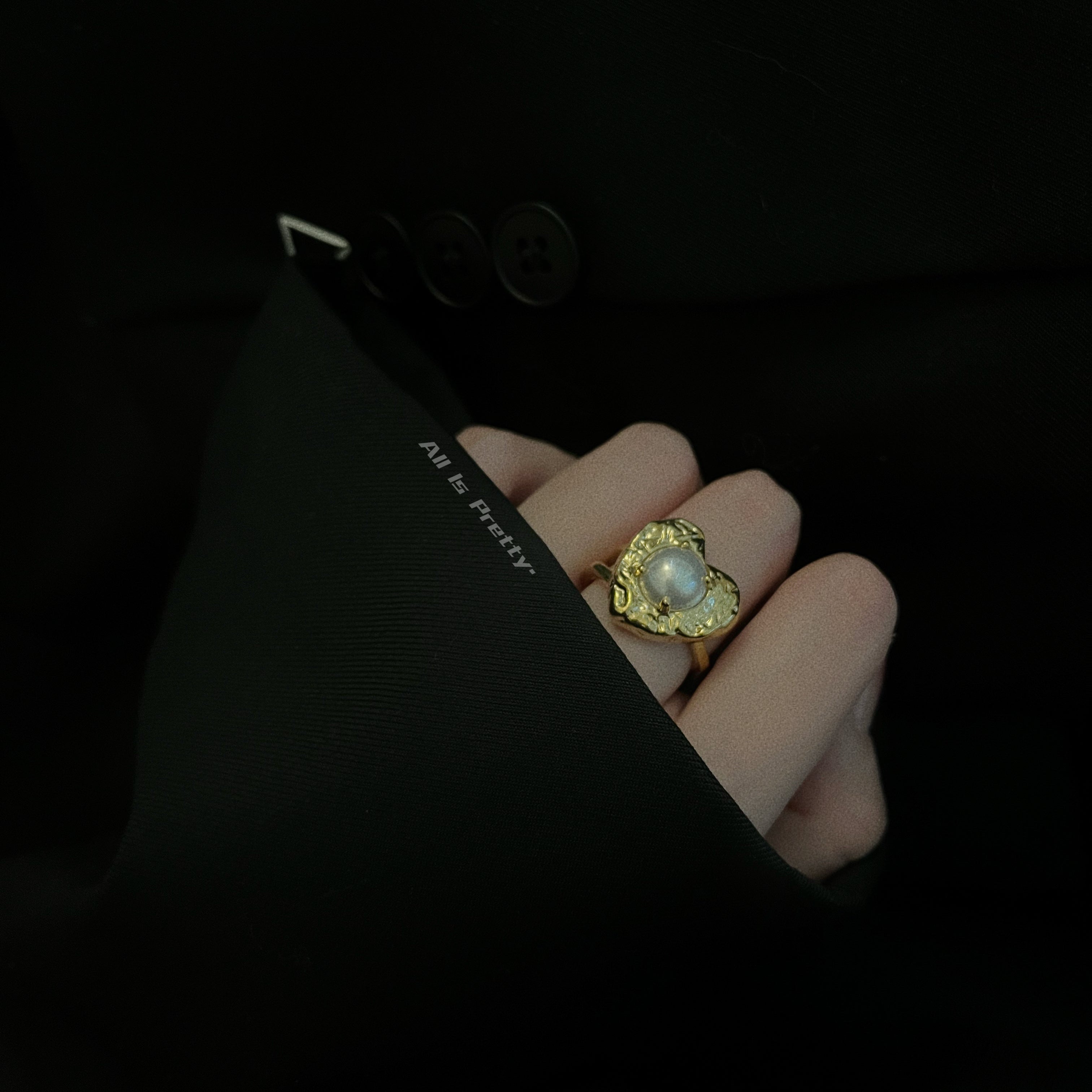 Chunky heart open ring