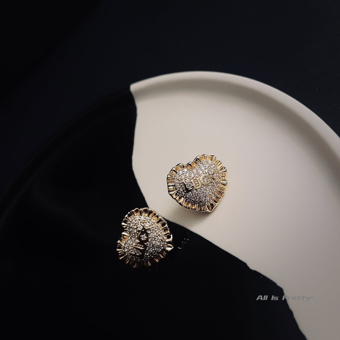 Crystal stars heart studded earrings