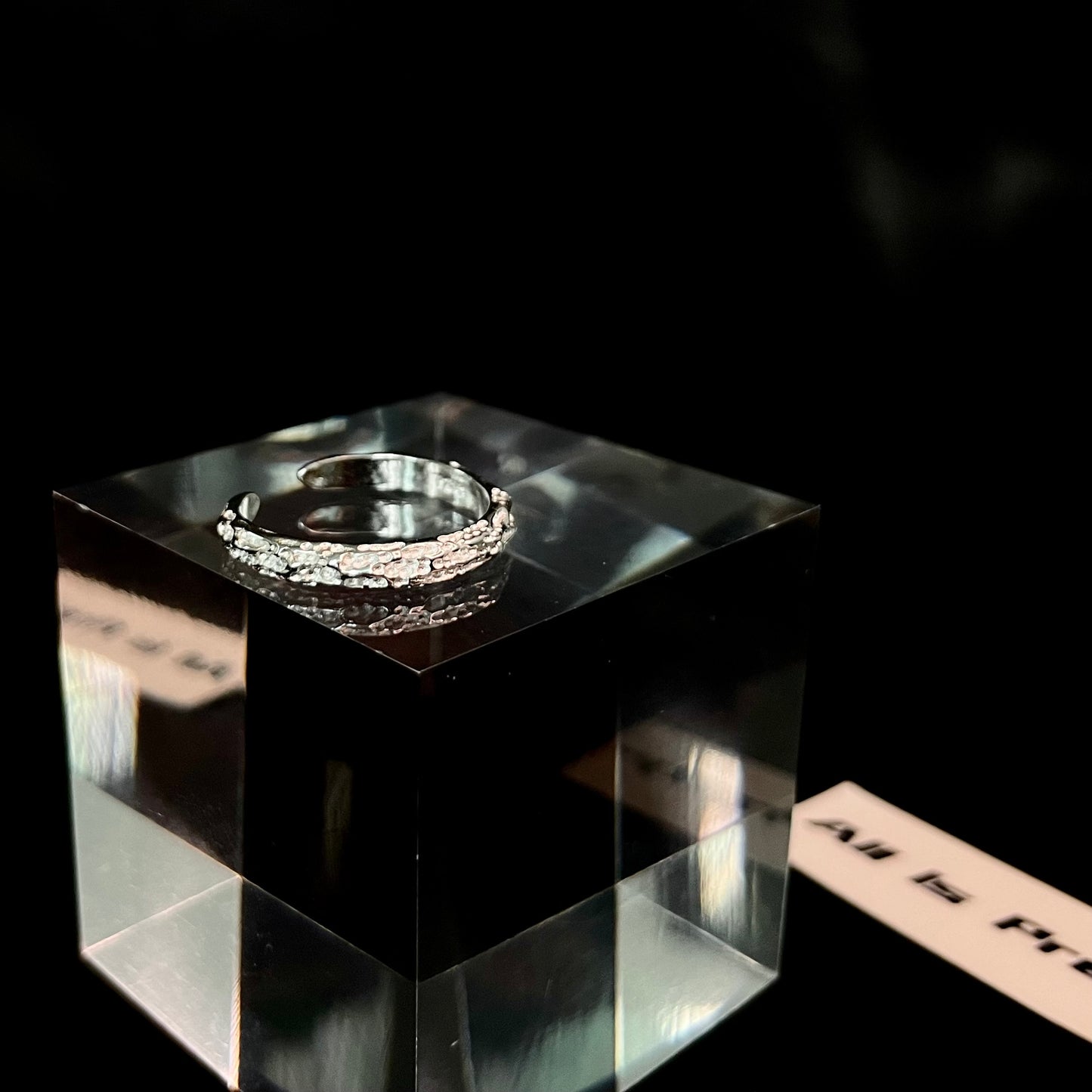 Textured sterling silver ring