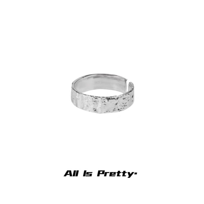 Textured handmade silver ring