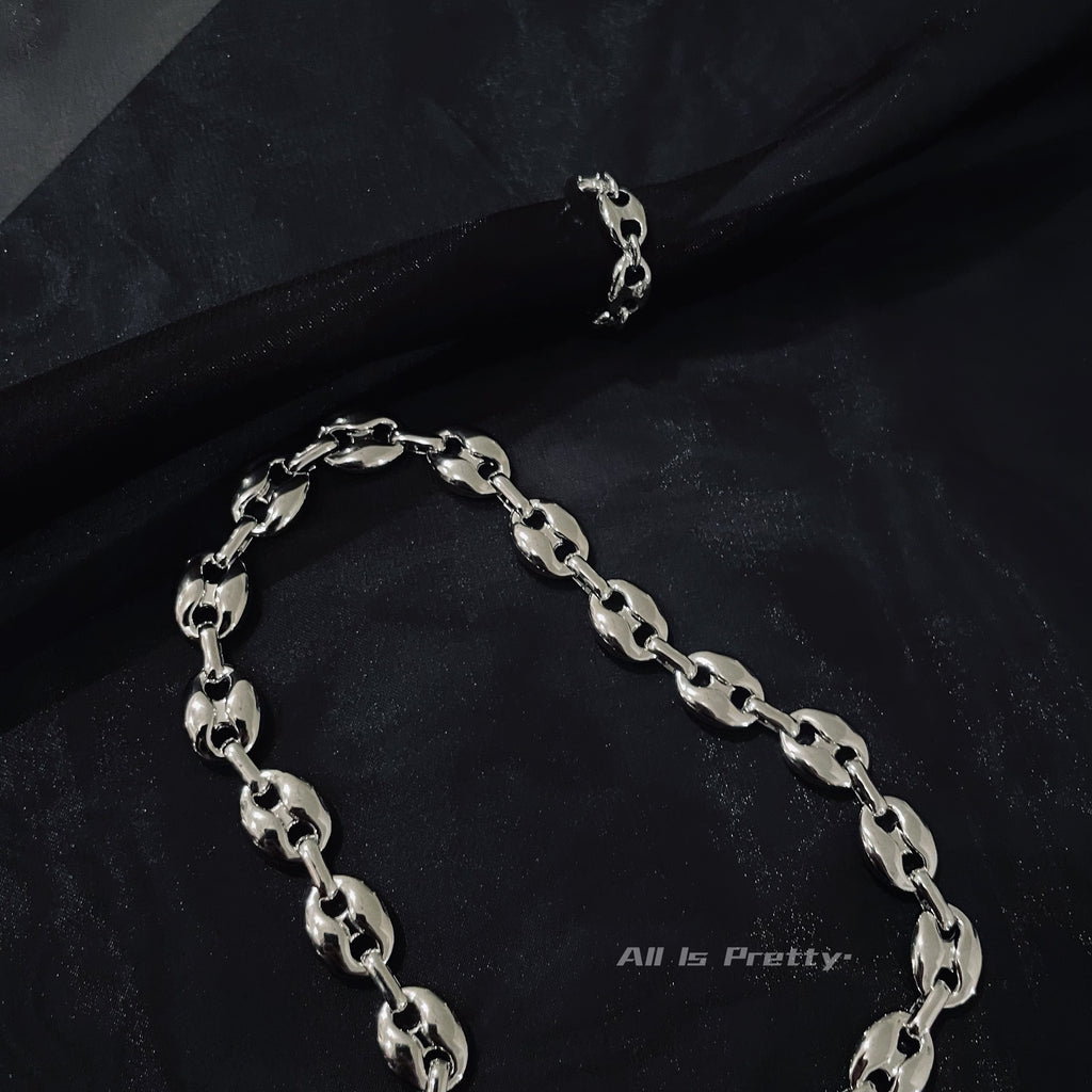 18k gold plated linked chain necklace