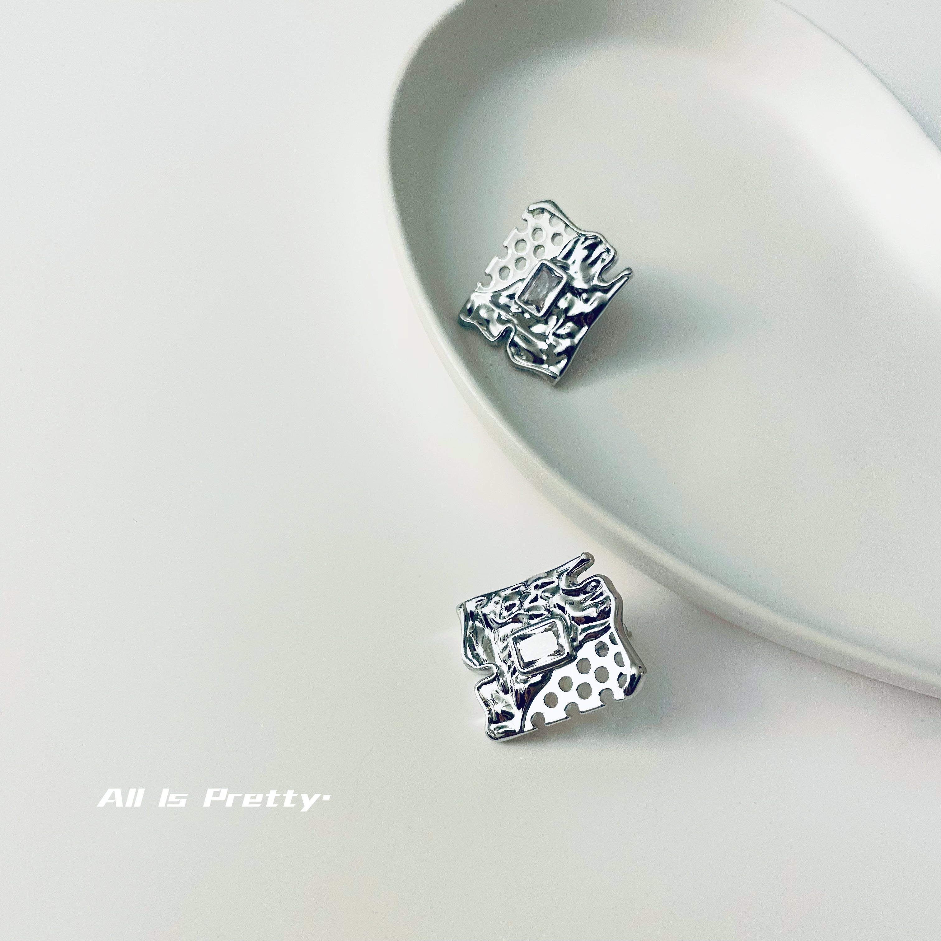 Handmade geometric studded earrings