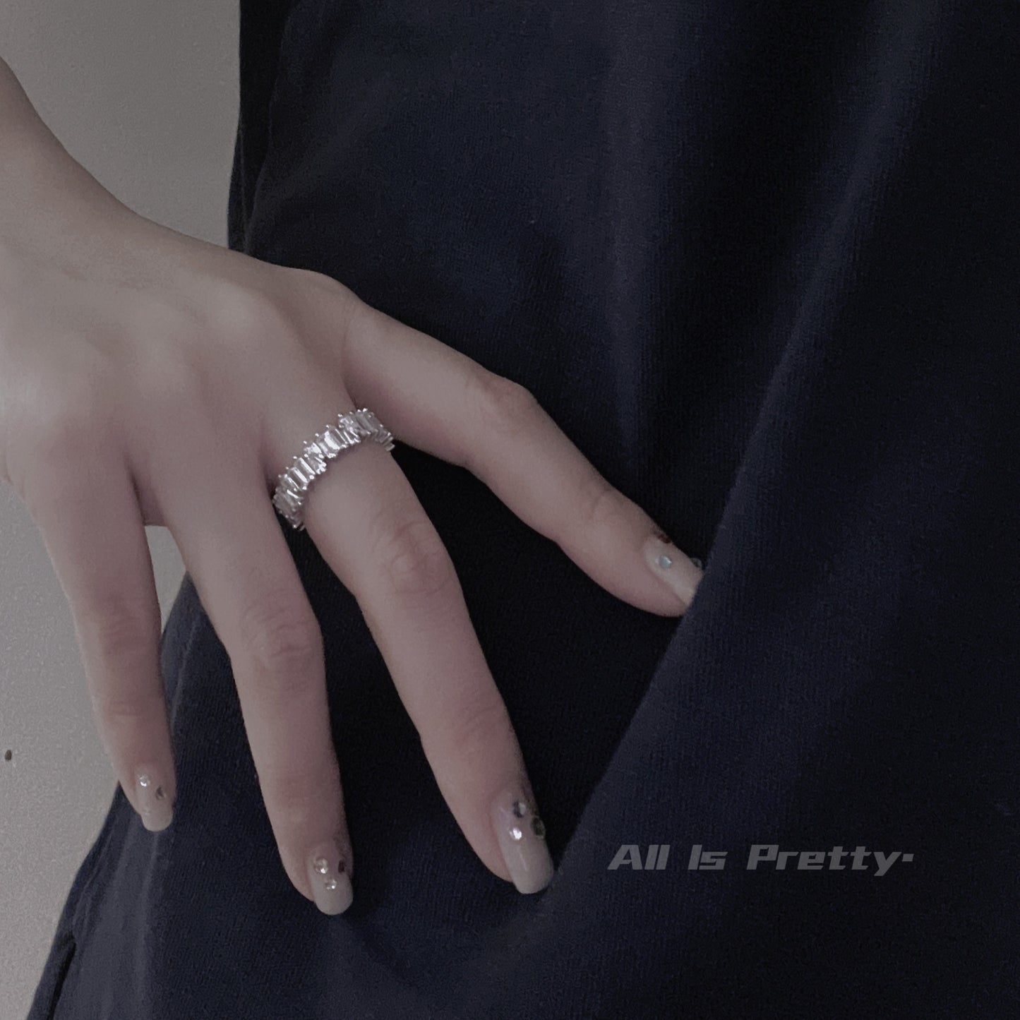 Crystal band ring