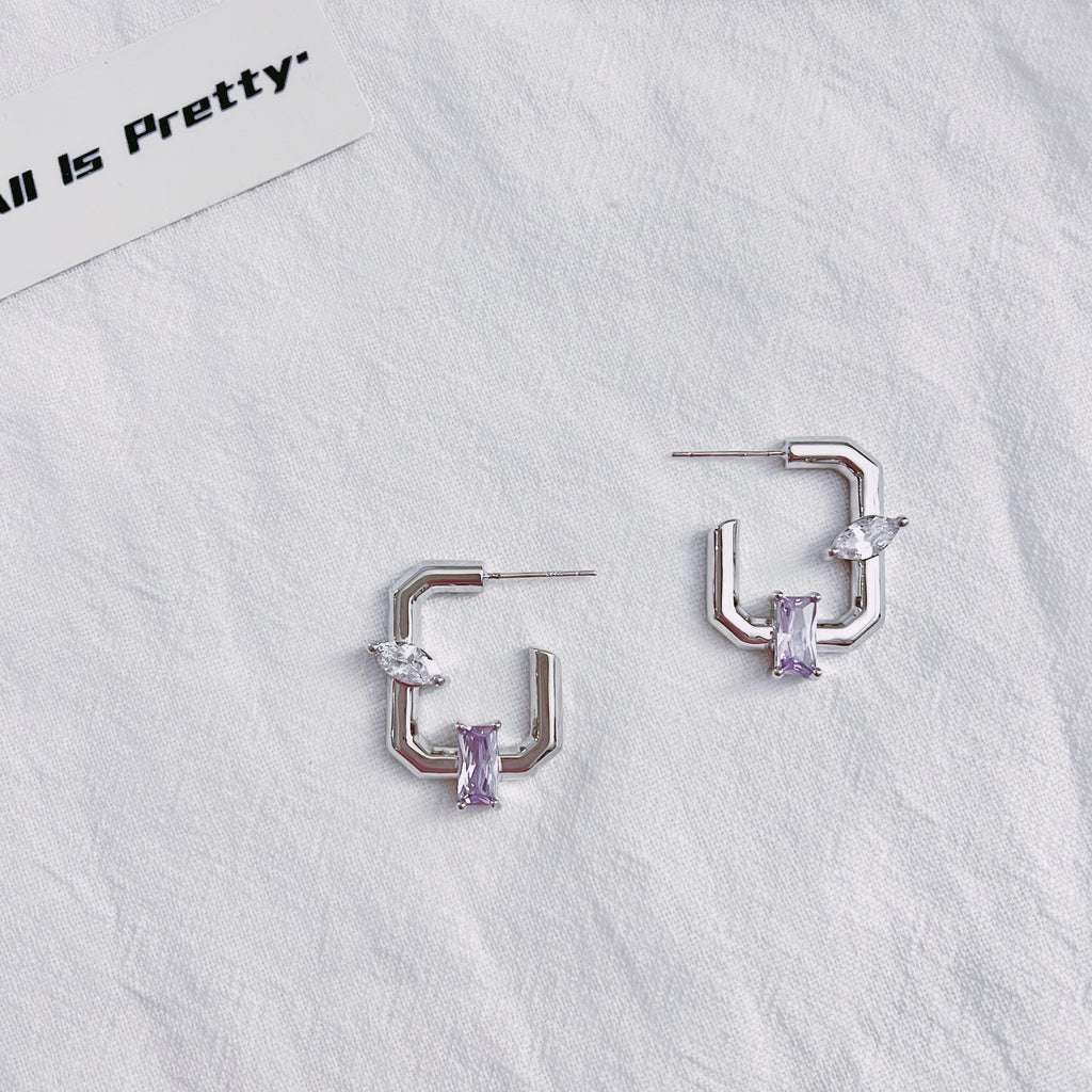 Geometric shapes hoop earrings