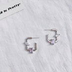 Geometric shapes hoop earrings