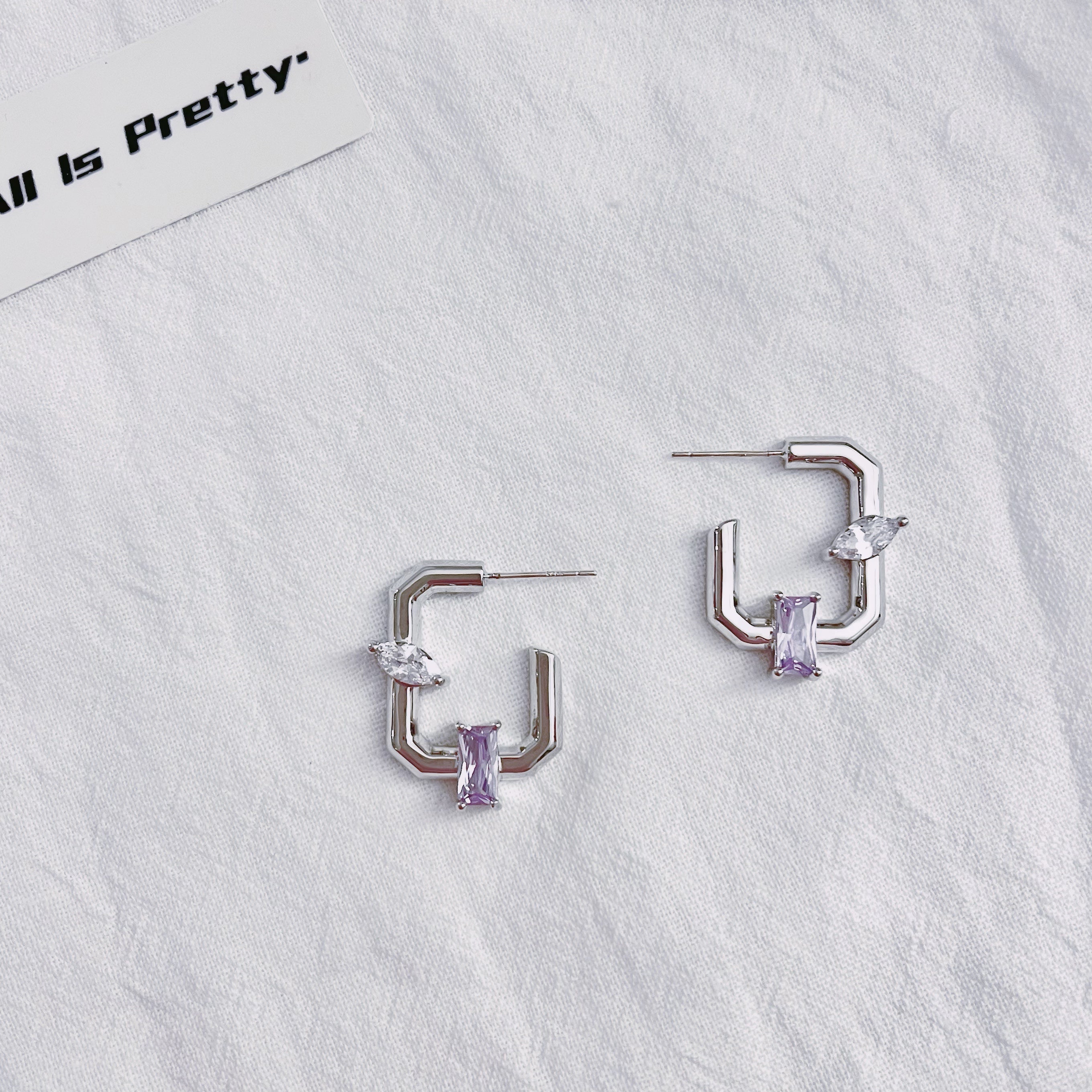 Geometric shapes hoop earrings