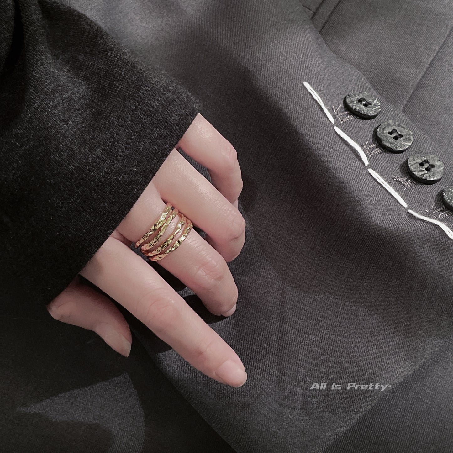 Gold plated layered ring