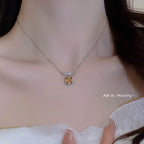 Crystal cube pendant necklace