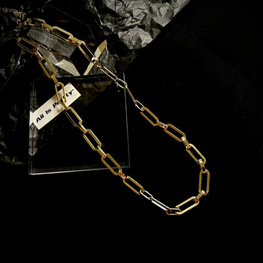 Gold plated Paperclip chain necklace