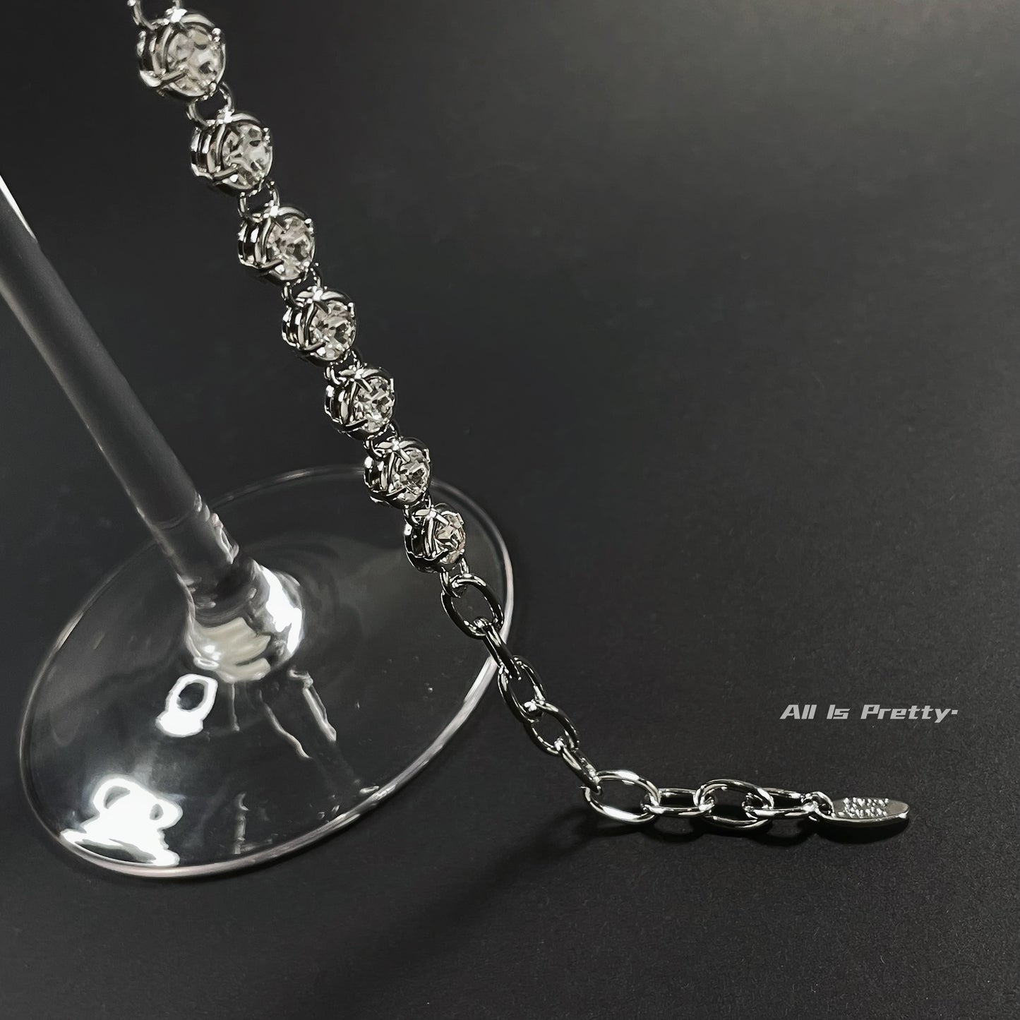 Glamour Tennis Crystal Gold-Plated Necklace