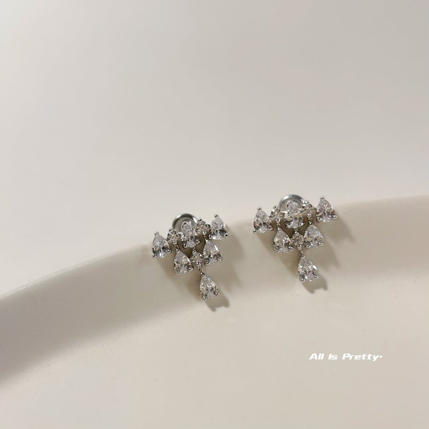 Crystal gold plated studded earrings