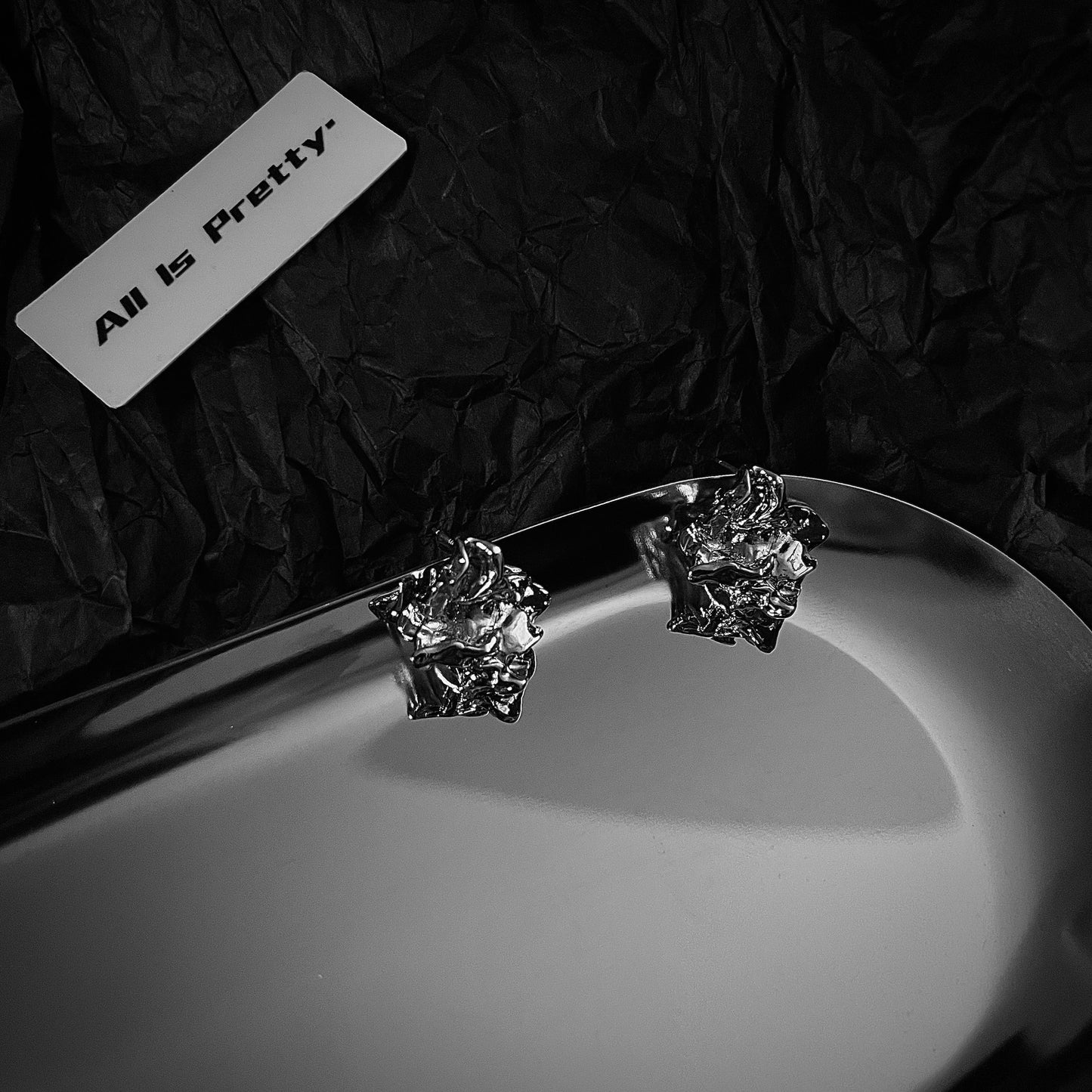 Textured silver stud earrings