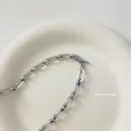 Pearl Pendant Block Chain Necklace