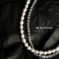 Double layered fresh water pearls necklace