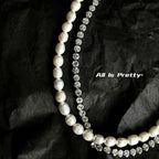 Double layered fresh water pearls necklace