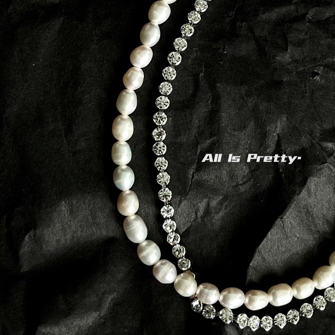Double layered fresh water pearls necklace