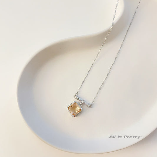 Crystal cube pendant necklace